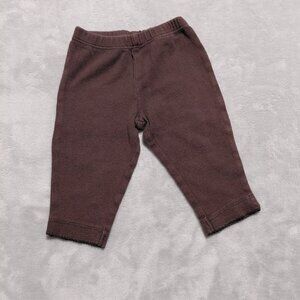 6M Carter's 100% Cotton Leggings Pants Brown with Stitched Trim